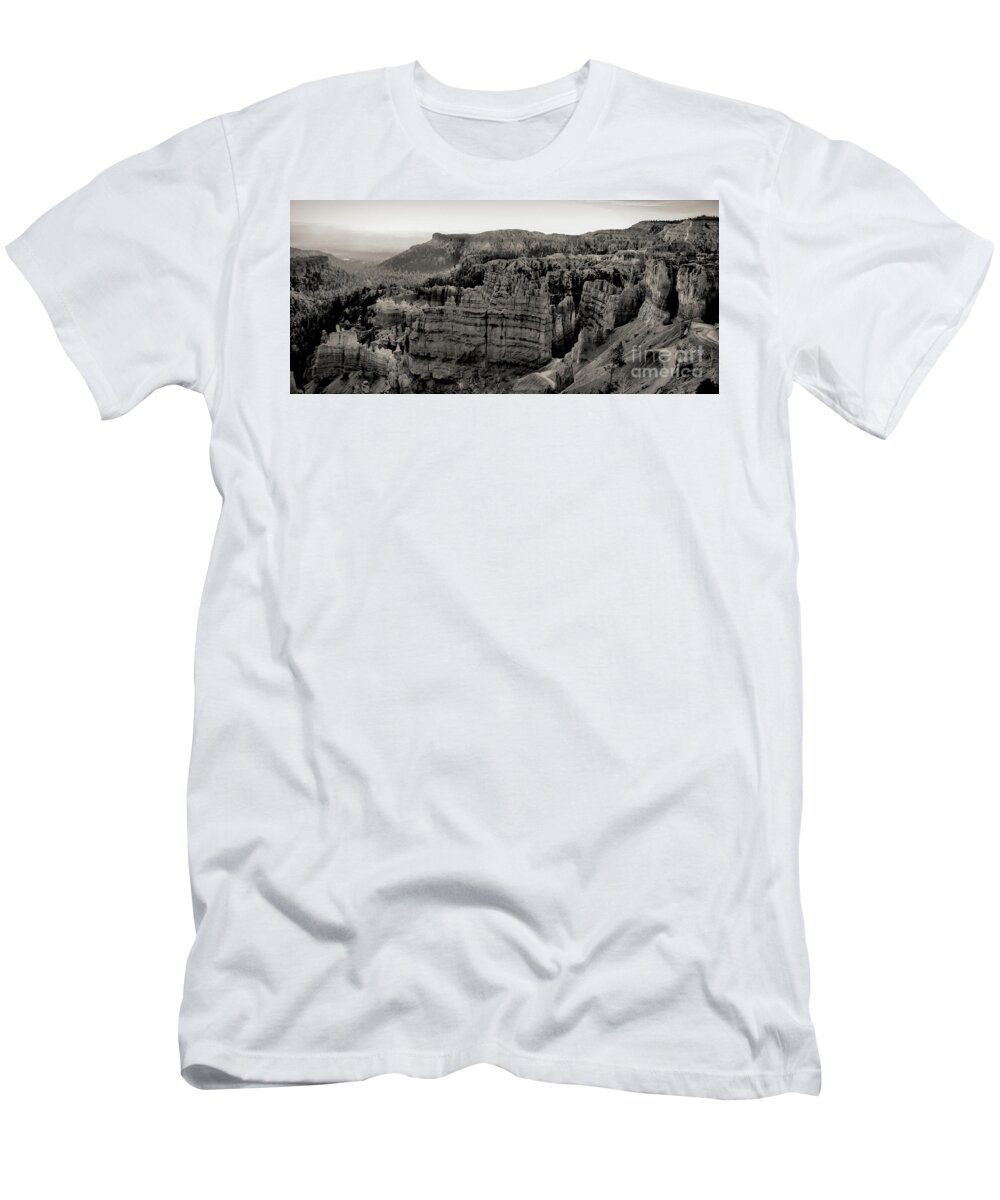 Bryce Canyon T-Shirt featuring the photograph Panorama Bryce Canyon Black by Chuck Kuhn