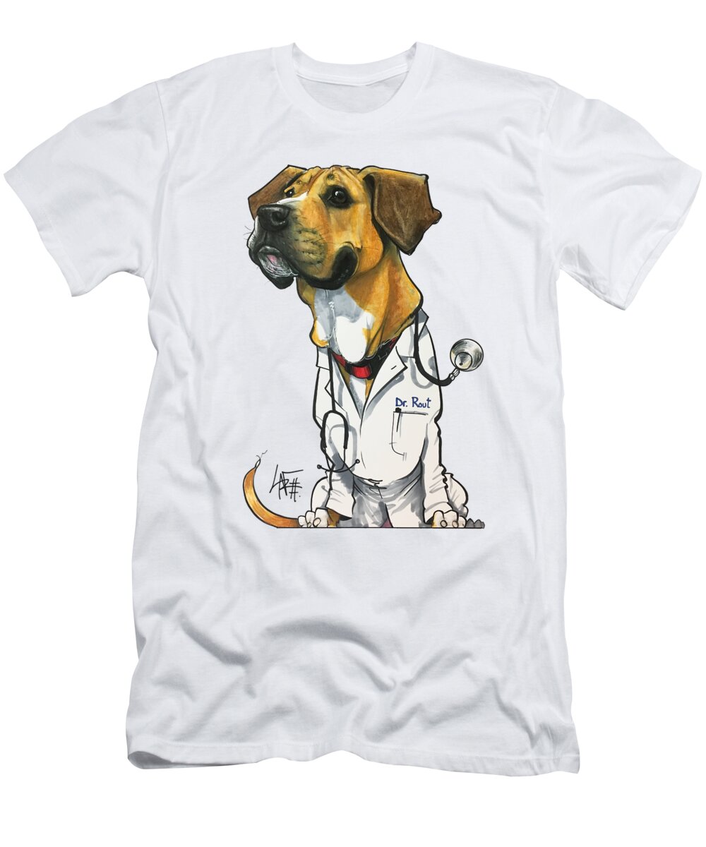 Pettit T-Shirt featuring the drawing Pettit 4396 by Canine Caricatures By John LaFree