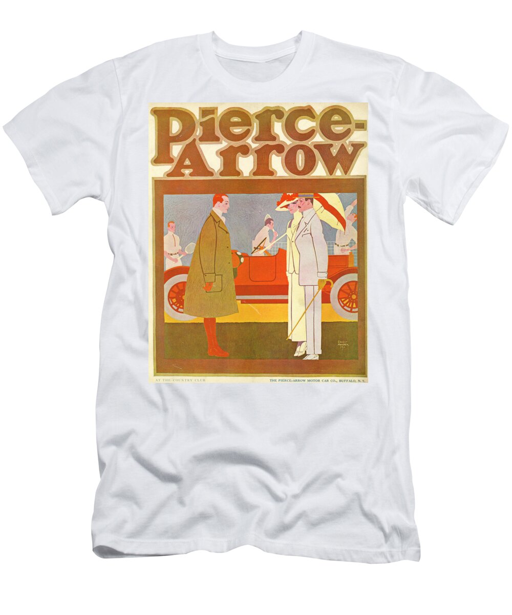 Advertisement T-Shirt featuring the mixed media Pierce-Arrow Advertisement by Louis Fancher