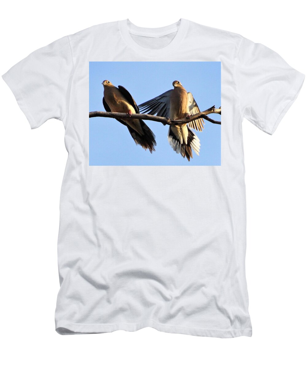 #birds #nature #animals T-Shirt featuring the photograph Pigeons by Nata S