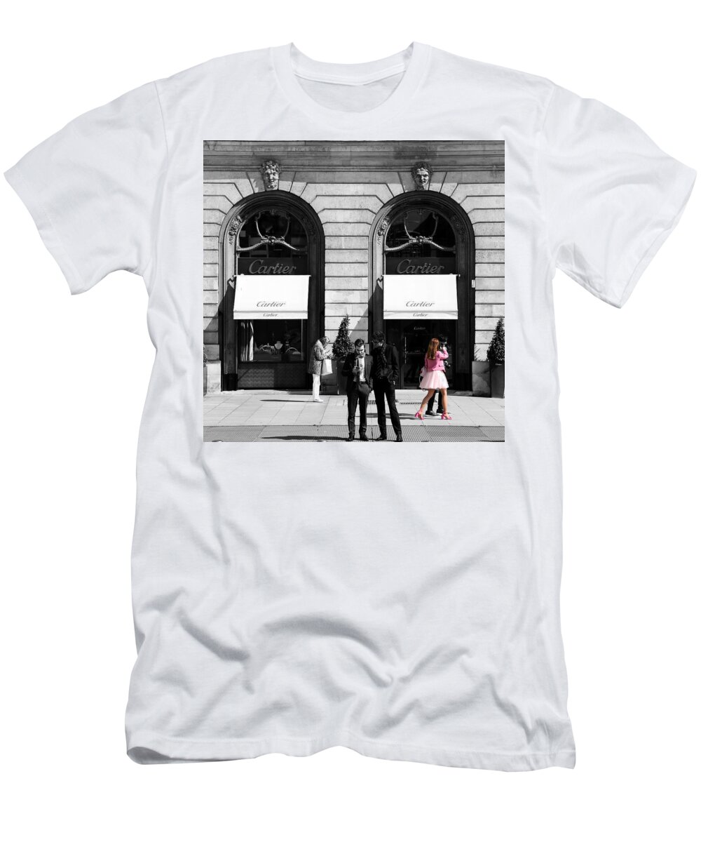 Place Vendome T-Shirt featuring the photograph Place Vendome Paris 2c by Andrew Fare