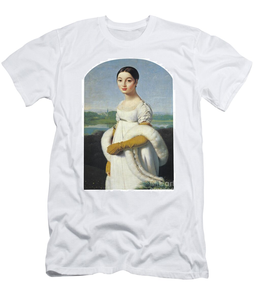 19th Century T-Shirt featuring the painting Portrait Of Mademoiselle Caroline Riviere by Jean Auguste Dominique Ingres