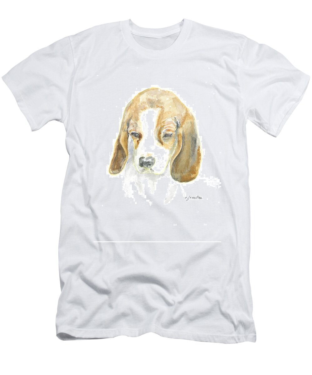 Puppy T-Shirt featuring the painting Pound Puppy - Watercolor by Claudette Carlton