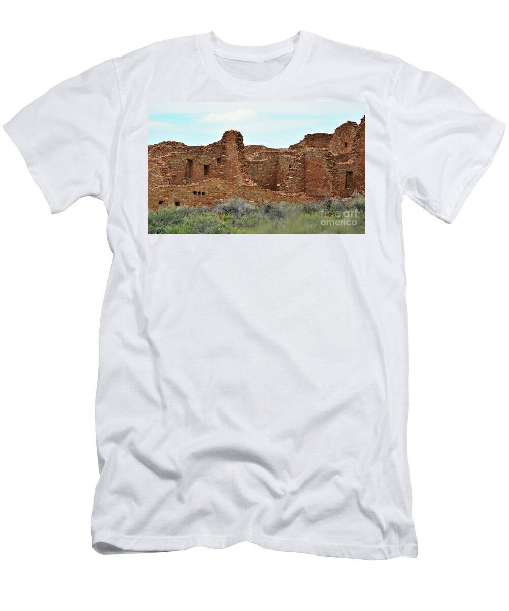 Chaco Canyon T-Shirt featuring the photograph Pueblo Bonito Chaco Canyon by Debby Pueschel