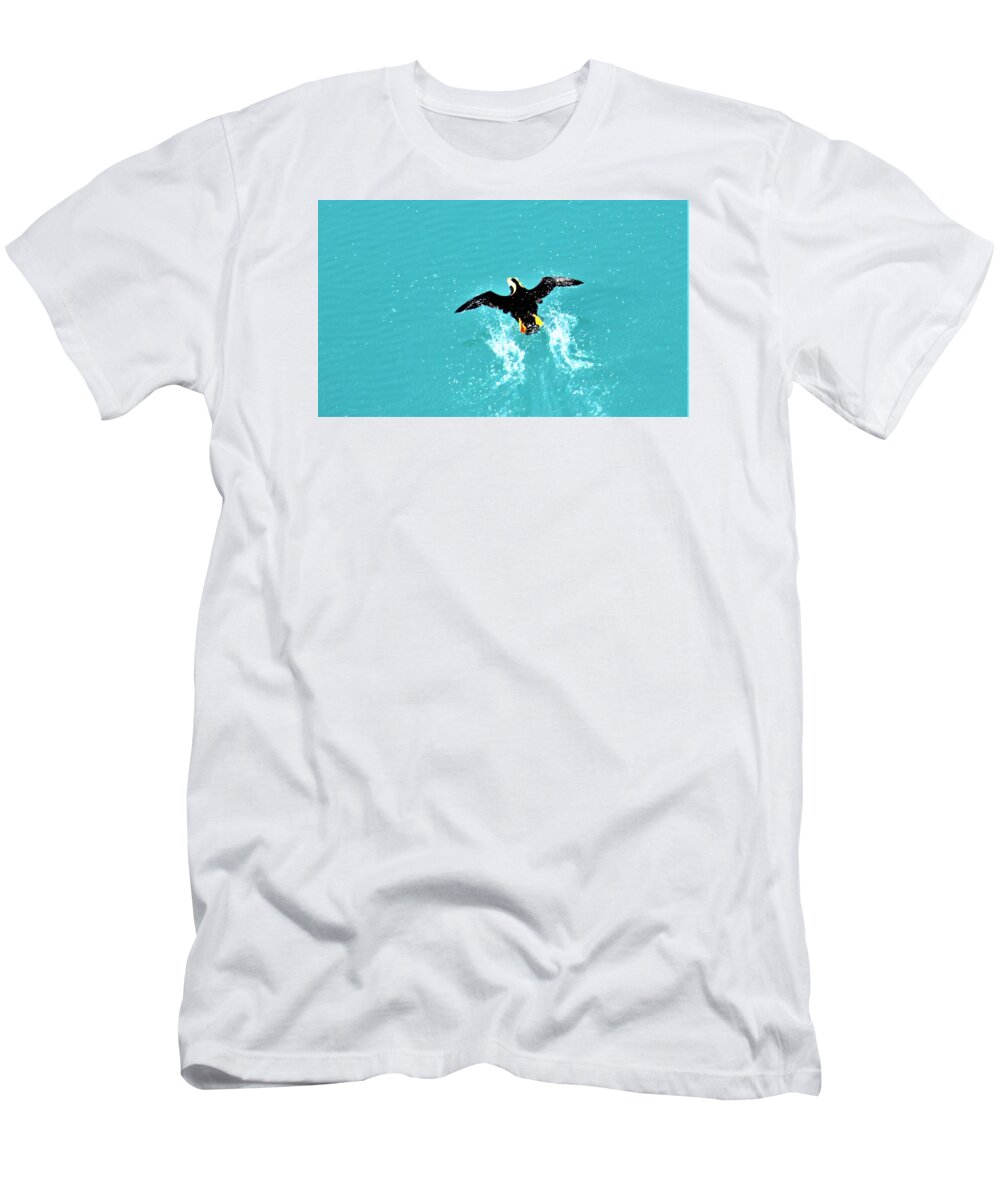 Puffin T-Shirt featuring the photograph Puffin Takeoff by FD Graham