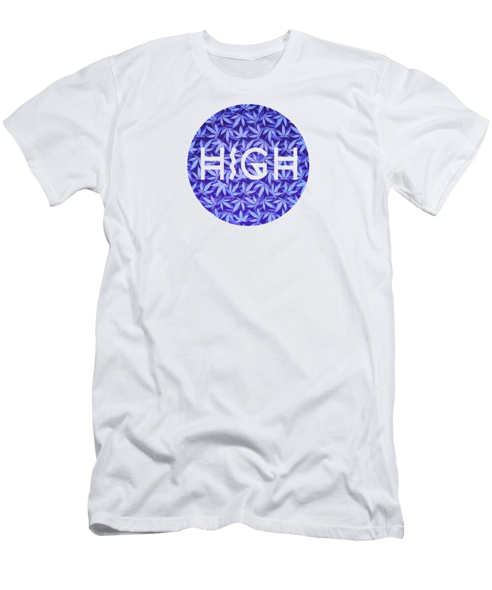Typo T-Shirt featuring the digital art Purple Haze Cannabis Hemp 420 Marijuana Pattern by Philipp Rietz
