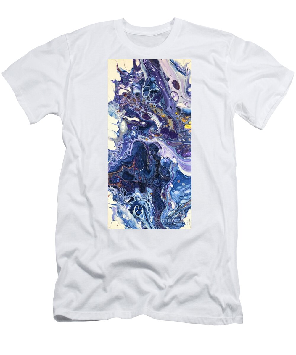 Acrylic Pour T-Shirt featuring the painting Purple Maze by Marcia Breznay