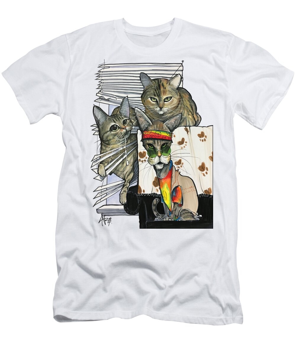Q 4523 T-Shirt featuring the drawing Q 4523 by Canine Caricatures By John LaFree