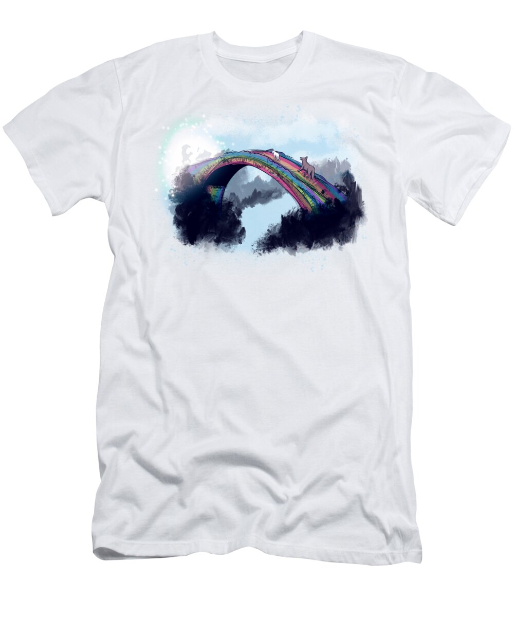 Rip T-Shirt featuring the drawing Rainbow Bridge by Ludwig Van Bacon