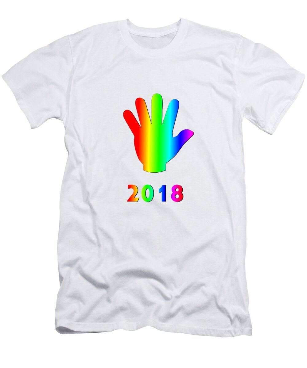 Rainbow Wave T-Shirt featuring the digital art Rainbow Wave by Richard Reeve