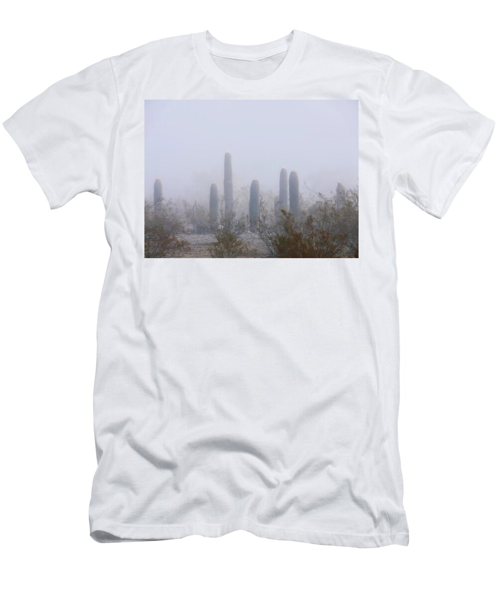 Affordable T-Shirt featuring the photograph Rare Desert Fog by Judy Kennedy