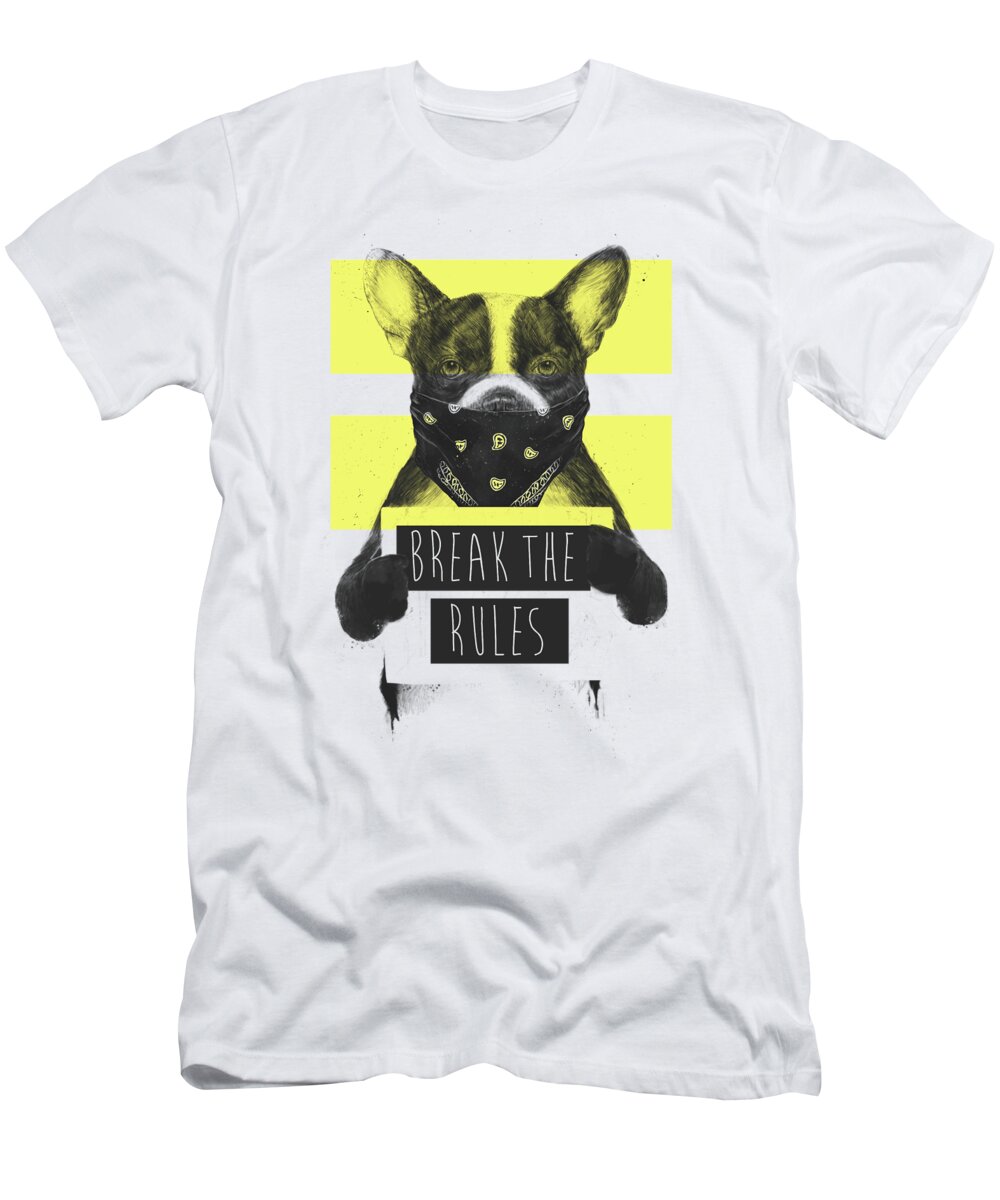 Dog T-Shirt featuring the mixed media Rebel dog II by Balazs Solti