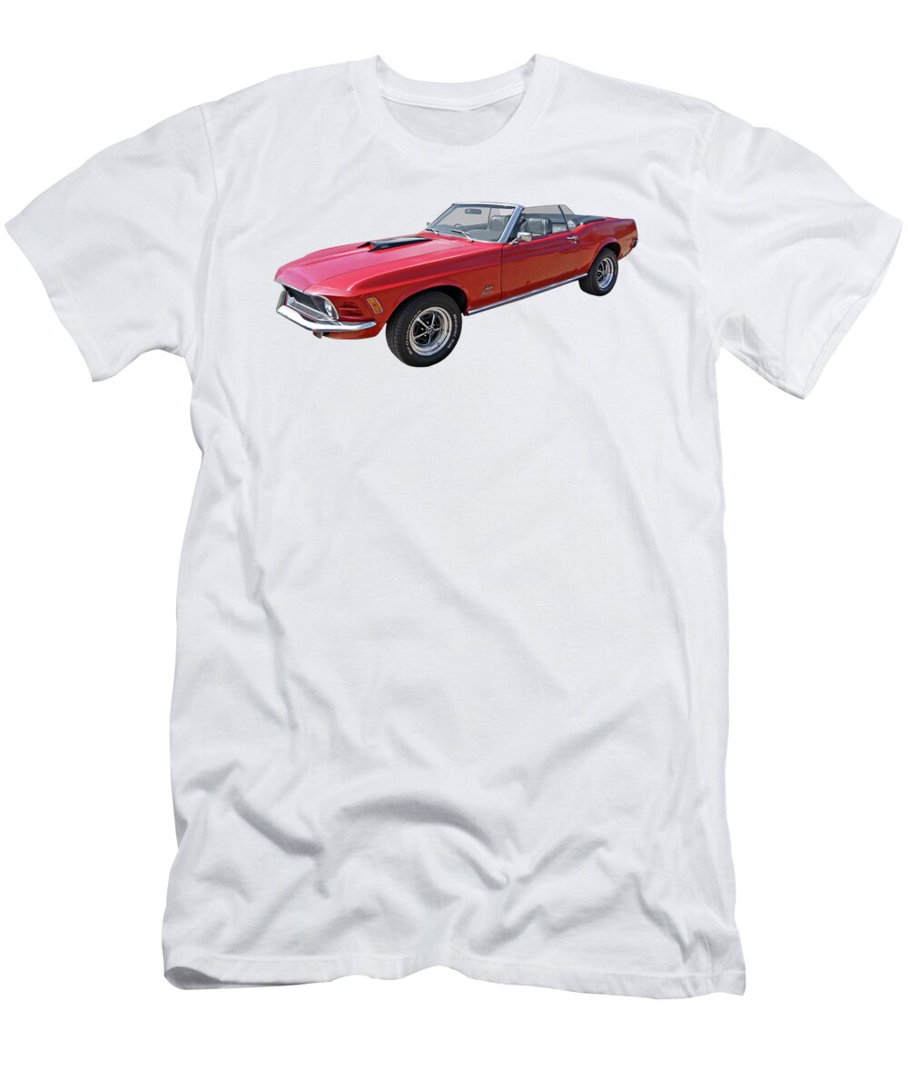 Ford Mustang T-Shirt featuring the photograph Red 1970 Mach 1 Mustang 351 Cleveland by Gill Billington