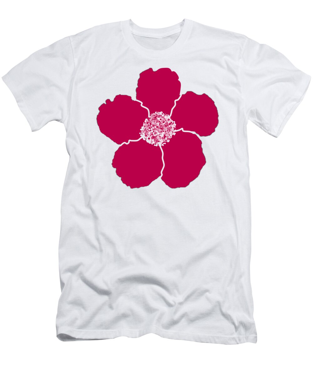Red T-Shirt featuring the digital art Red Lily Flower Designed for Shirts by Delynn Addams