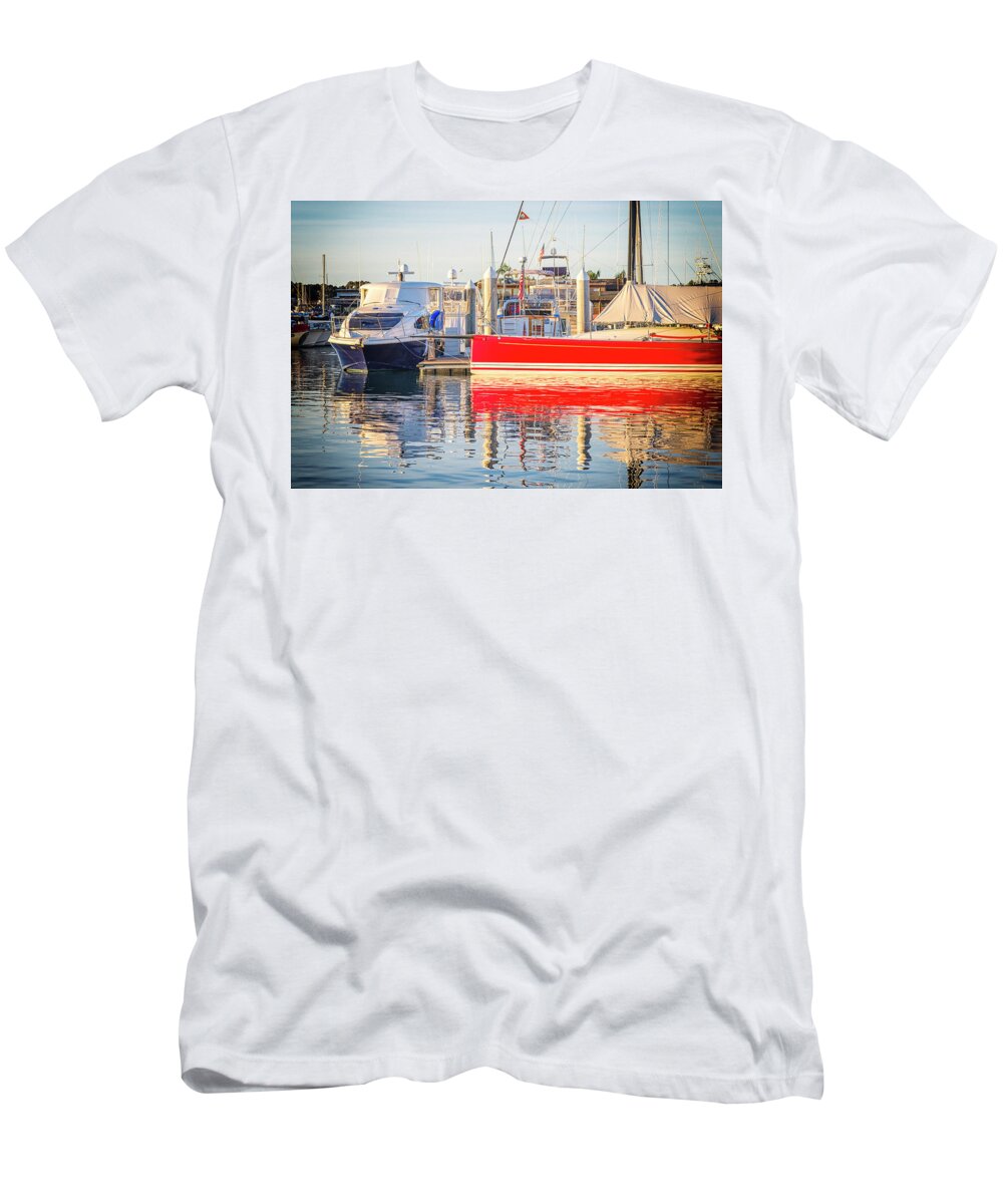 San Diego T-Shirt featuring the photograph Red White and Blue Harbor by Joseph S Giacalone