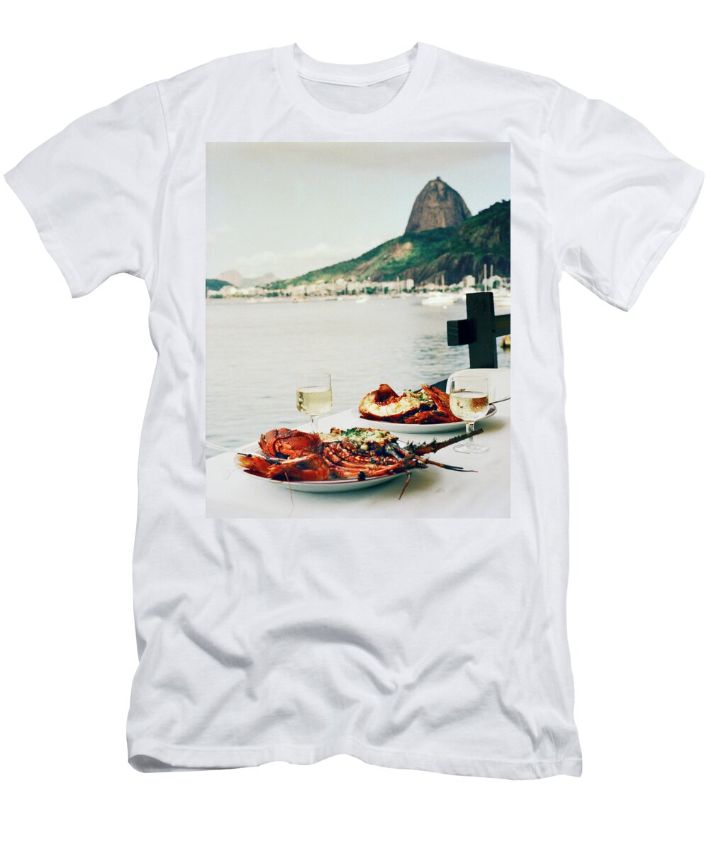 Estock T-Shirt featuring the digital art Rio De Janeiro, Seafood, Brazil by Lisa Linder