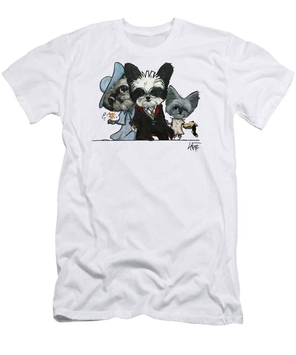 Rivera 4471 T-Shirt featuring the drawing Rivera 4471 by Canine Caricatures By John LaFree