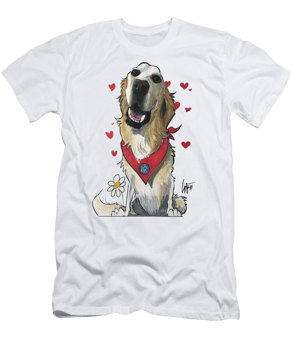 Roberts 4155 T-Shirt featuring the drawing Roberts 4155 by Canine Caricatures By John LaFree
