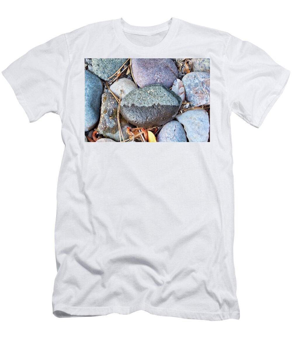 Abstract T-Shirt featuring the photograph Rocks with Overtones of purple and blue by Segura Shaw Photography