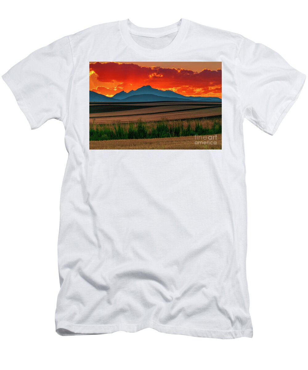 Air T-Shirt featuring the photograph Rolling Hills At Sunset by Greg Summers