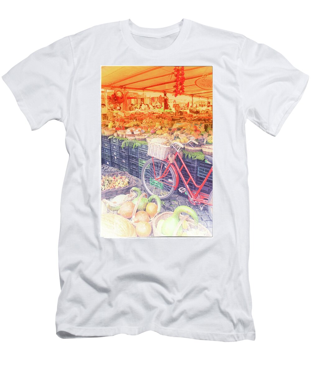 Red Bike T-Shirt featuring the photograph Rome 4 by Becqi Sherman