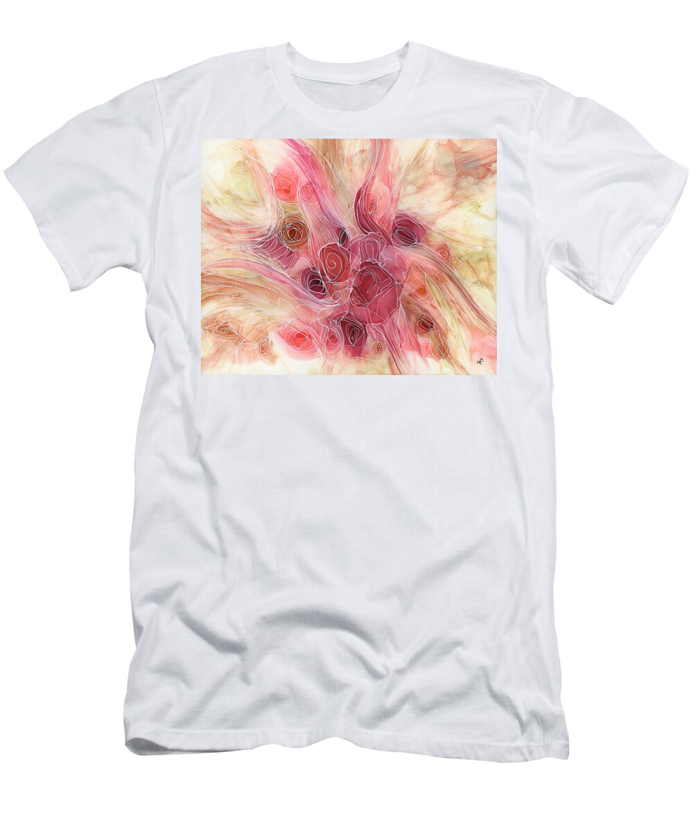 Alcohol T-Shirt featuring the painting Roses by KC Pollak