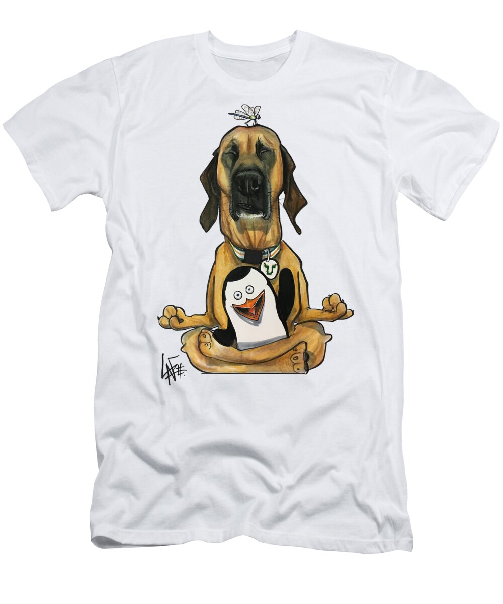 Salazar 4447 T-Shirt featuring the drawing Salazar 4447 by Canine Caricatures By John LaFree