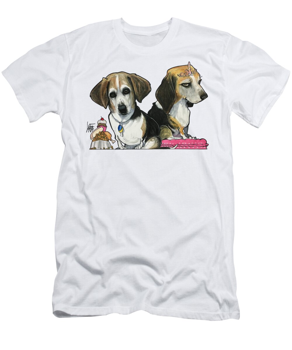 Salzberg 4566 T-Shirt featuring the drawing Salzberg 4566 by Canine Caricatures By John LaFree