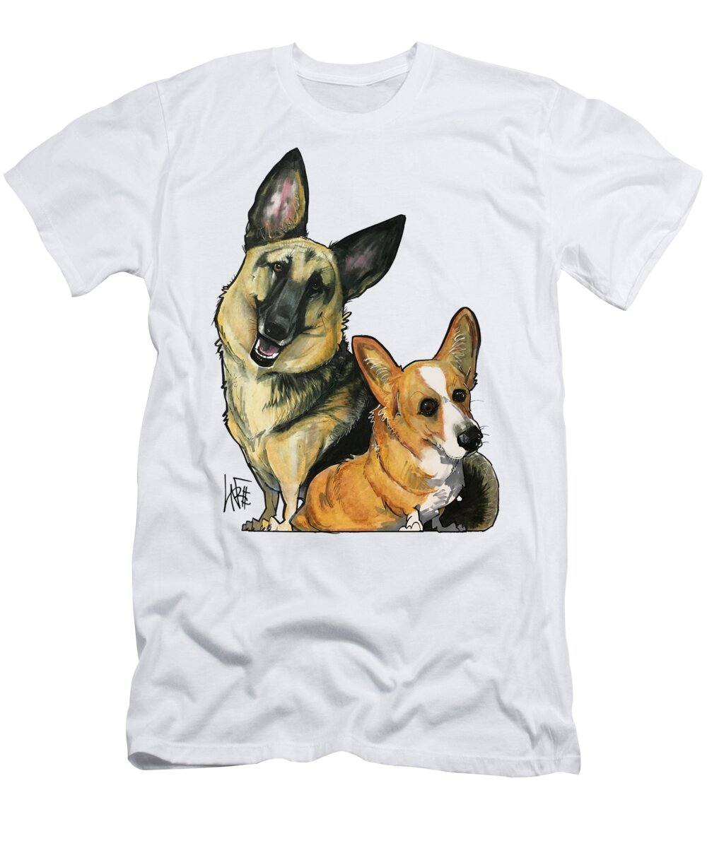 Scarpa 4494 T-Shirt featuring the drawing Scarpa 4494 by Canine Caricatures By John LaFree