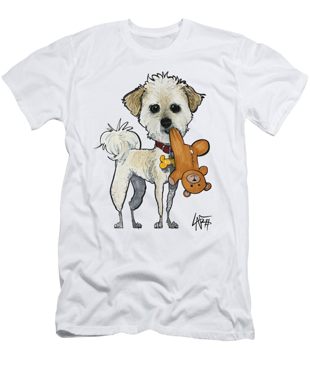 Schippani 4466 T-Shirt featuring the drawing Schippani 4466 by Canine Caricatures By John LaFree