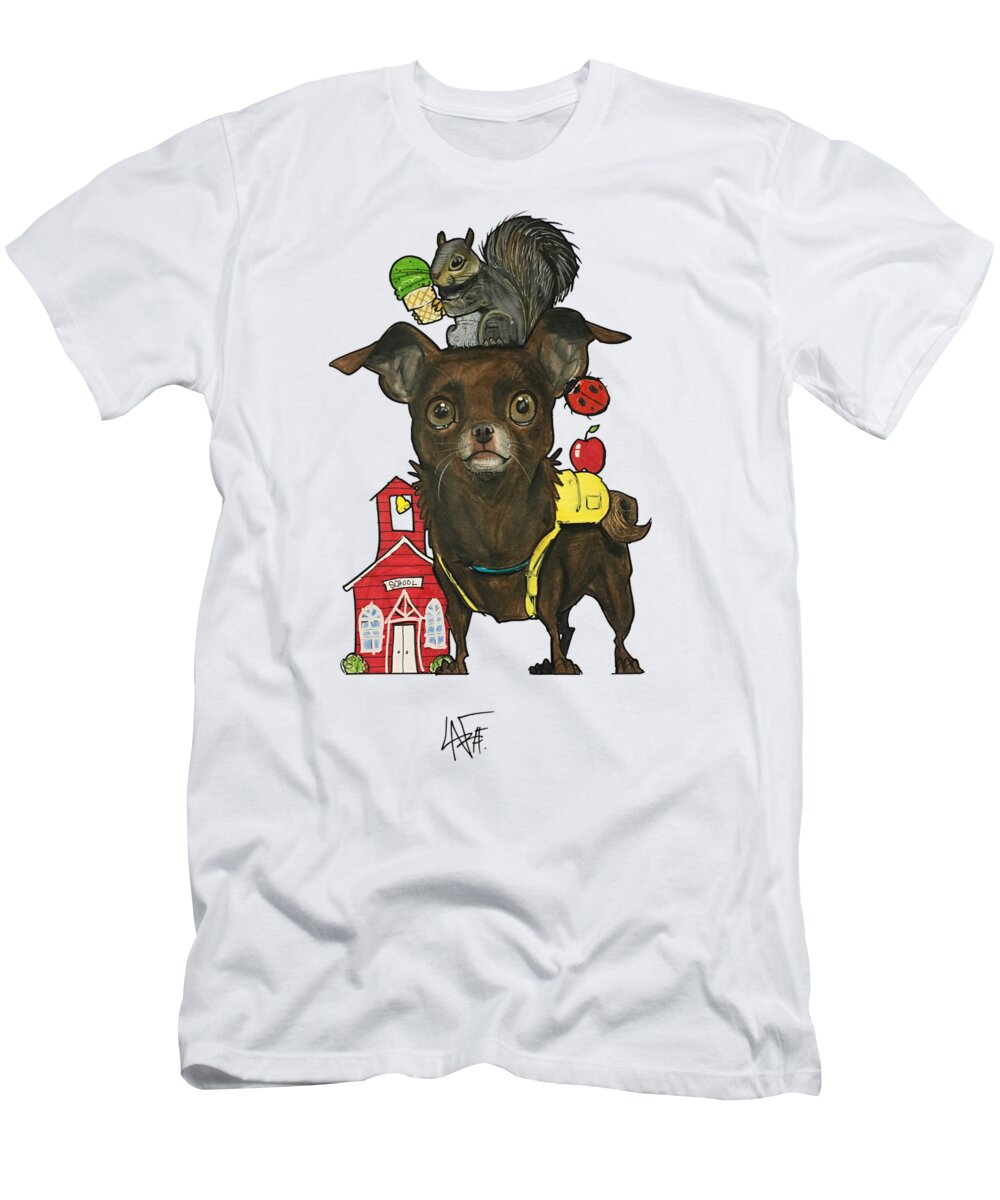 Schwipps 4606 T-Shirt featuring the drawing Schwipps 4606 by Canine Caricatures By John LaFree