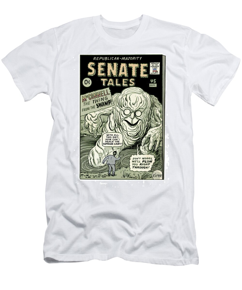 No Caption T-Shirt featuring the drawing Senate Tales by Peter Kuper