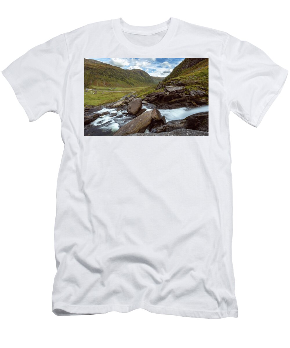 Photography T-Shirt featuring the photograph Sendefossen, Norway by Andreas Levi