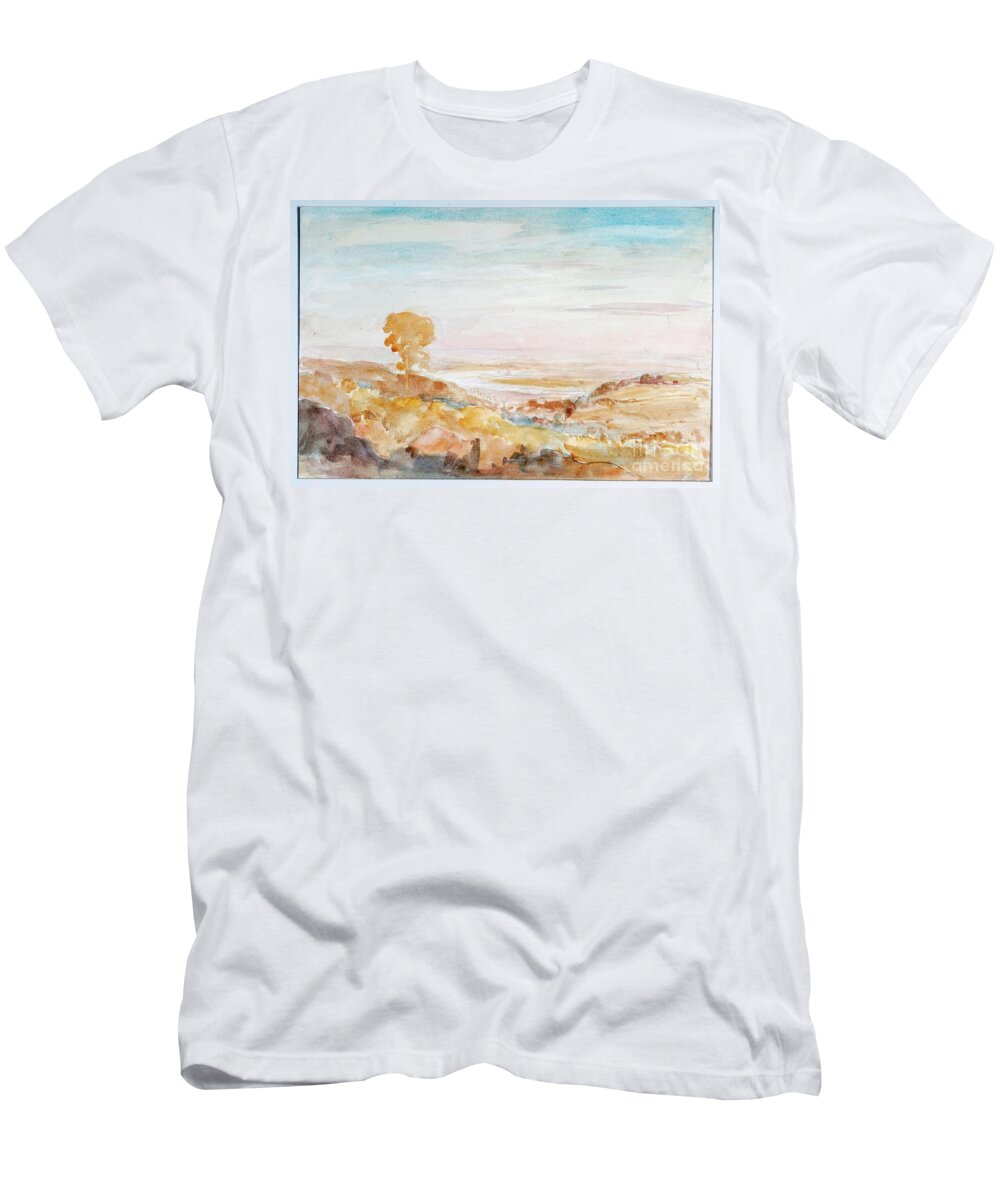 Amber T-Shirt featuring the painting Severn Valley Above Newnham, From Littledean, C.1909 by Philip Wilson Steer