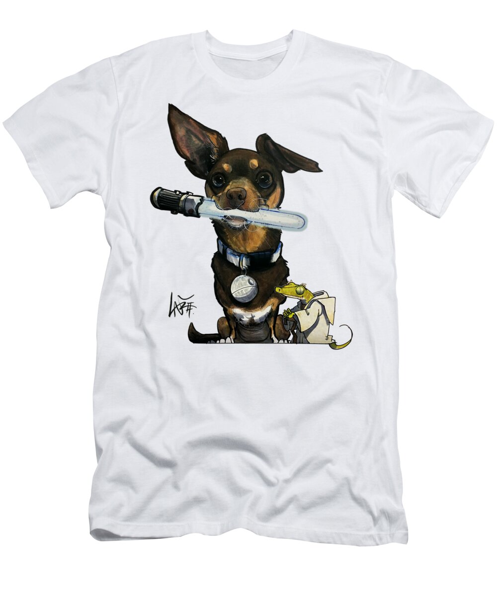 Shun-drake T-Shirt featuring the drawing Shun-Drake 1PET042 by Canine Caricatures By John LaFree