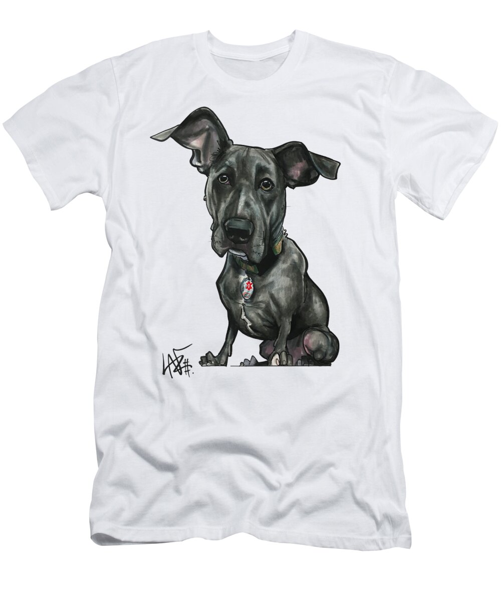 Simon 4465 T-Shirt featuring the drawing Simon 4465 by Canine Caricatures By John LaFree