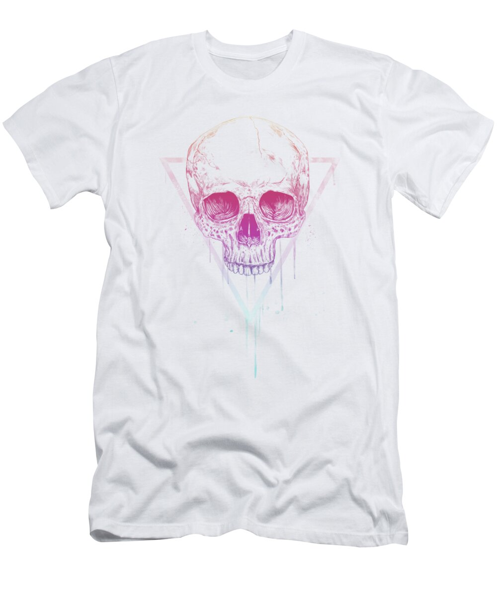 Skull T-Shirt featuring the mixed media Skull in triangle by Balazs Solti