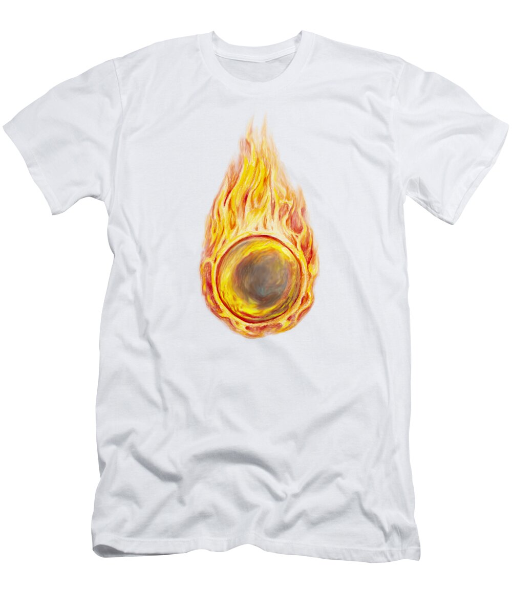 Fireball T-Shirt featuring the drawing Sorcerer by Aaron Spong