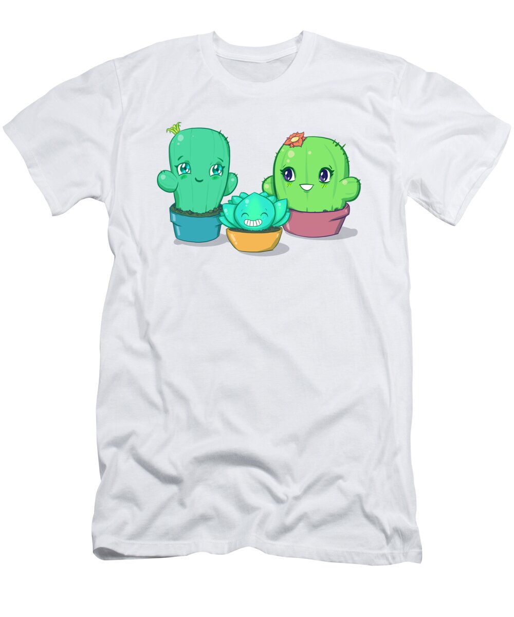 Succulents T-Shirt featuring the drawing Succulents by Ludwig Van Bacon