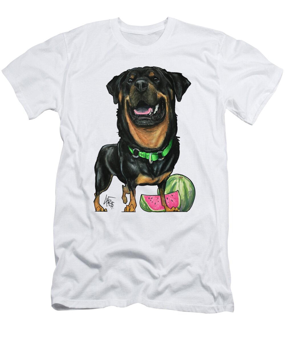 Summerson 4525 T-Shirt featuring the drawing Summerson 4525 by Canine Caricatures By John LaFree