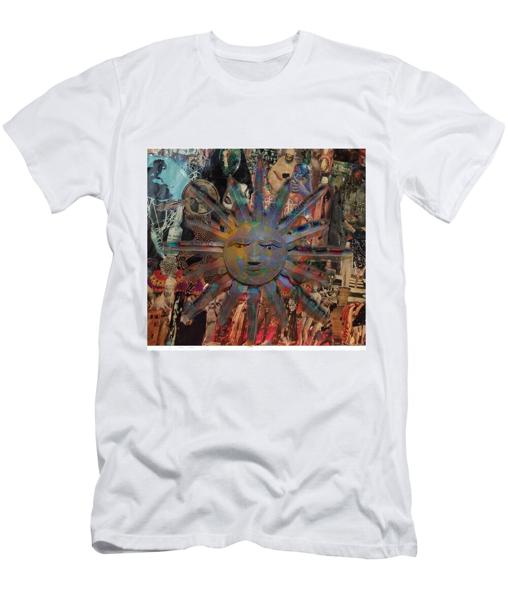 Sun T-Shirt featuring the mixed media Sun by Michelle White