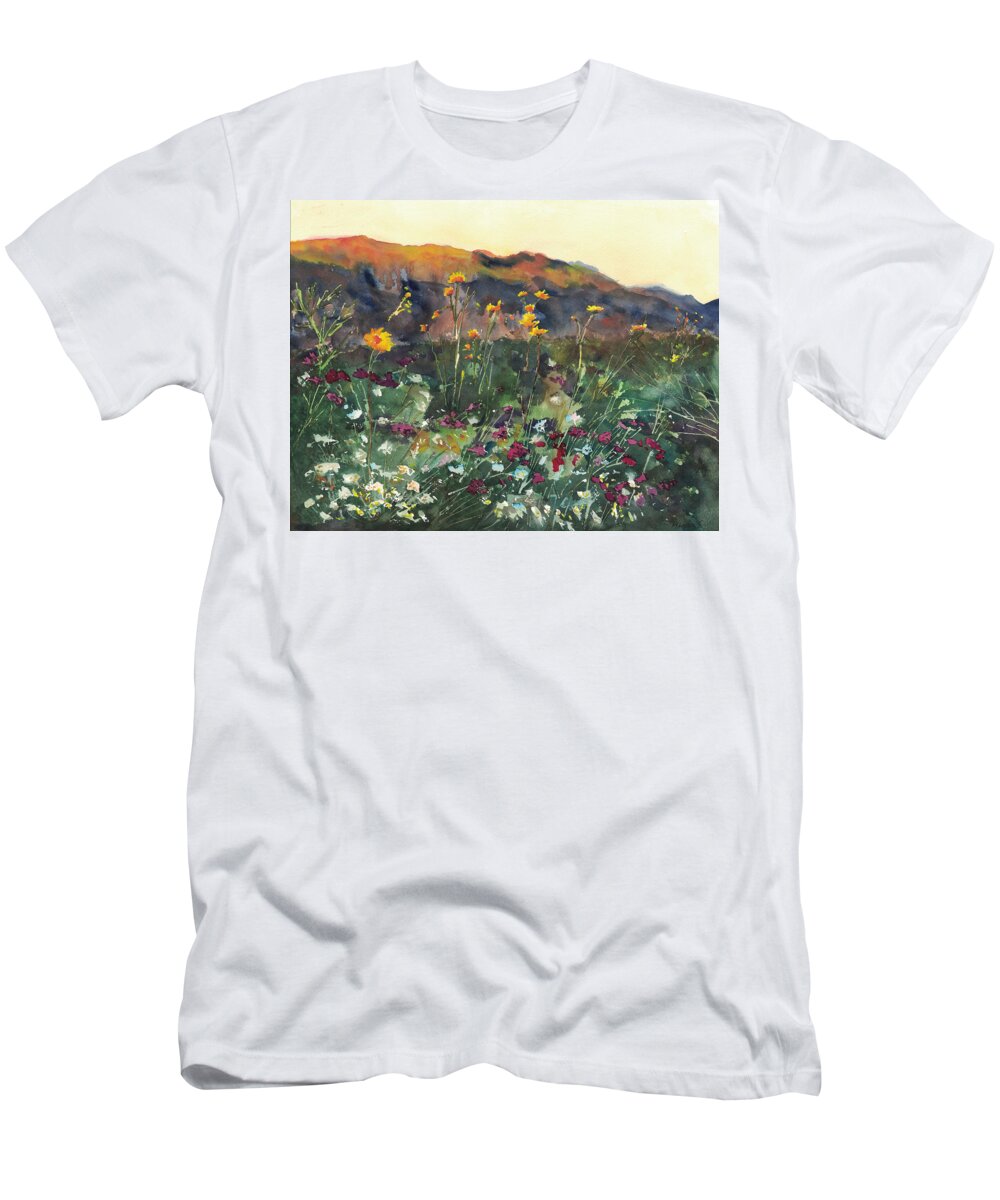 Landscape T-Shirt featuring the painting Super Bloom by Hiroko Stumpf