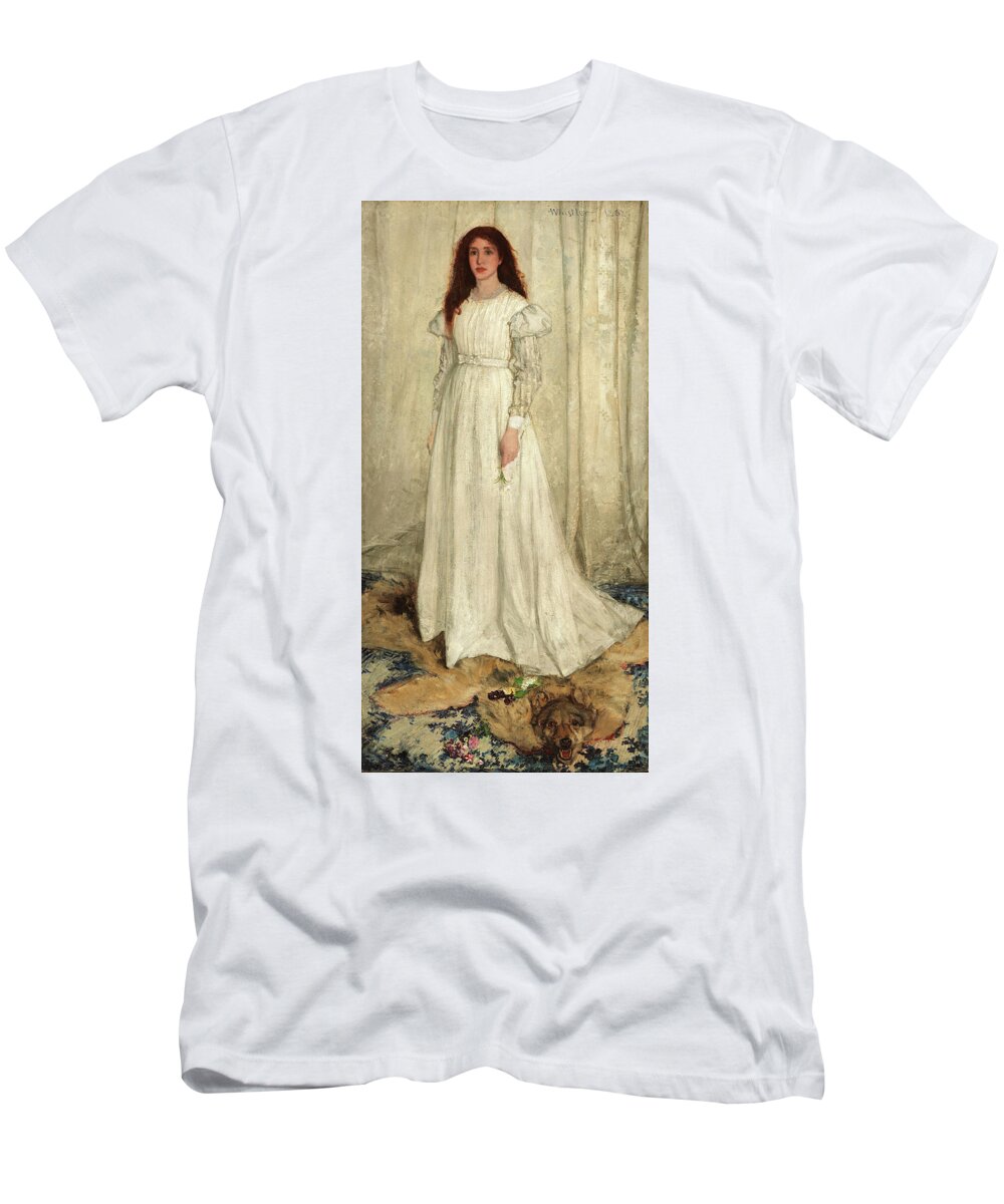 James Mcneill Whistler T-Shirt featuring the painting Symphony in White, No.1, The White Girl - Digital Remastered Edition by James McNeill Whistler