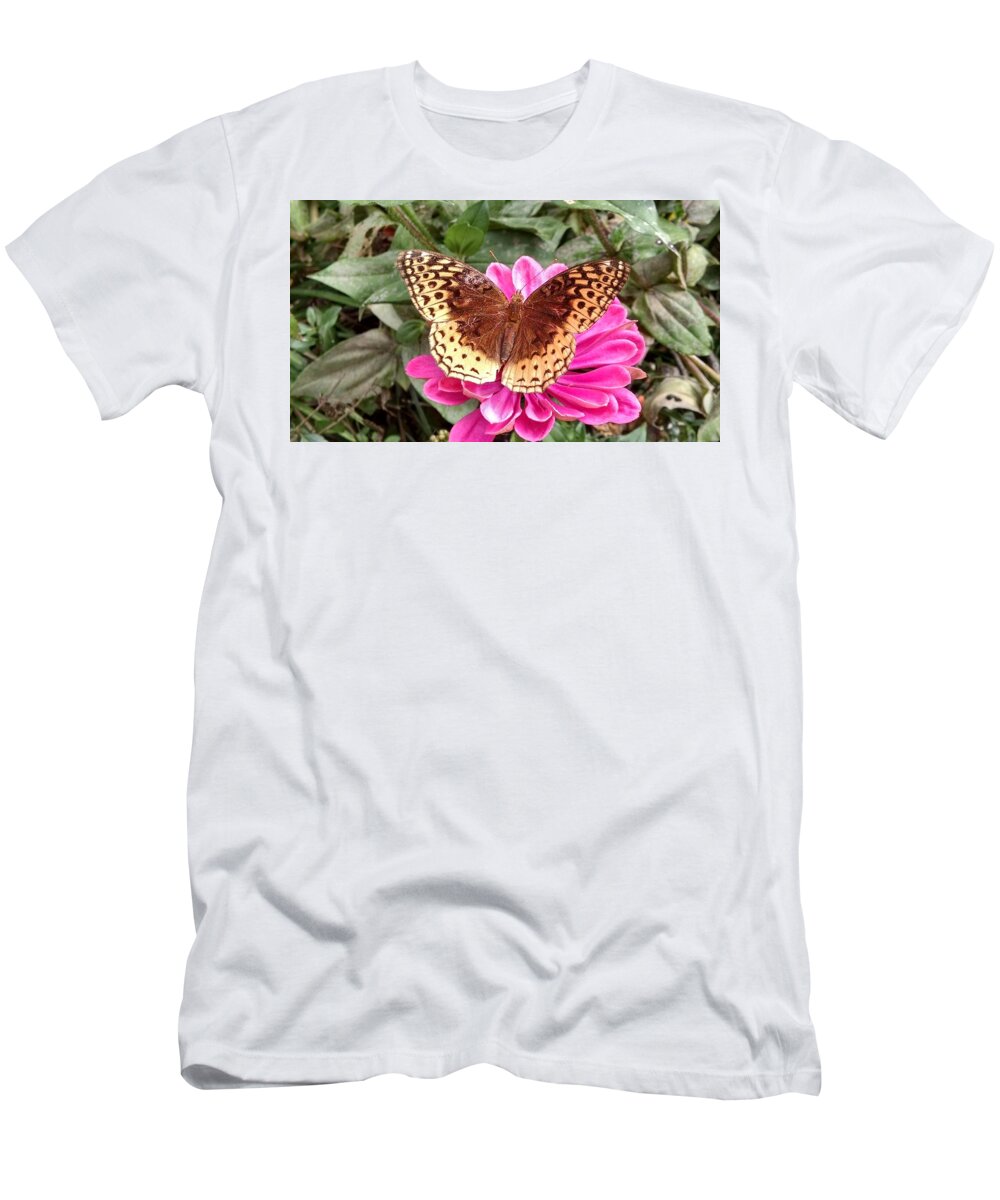 Butterfly T-Shirt featuring the photograph Taking A Moment To Rest by Allen Nice-Webb