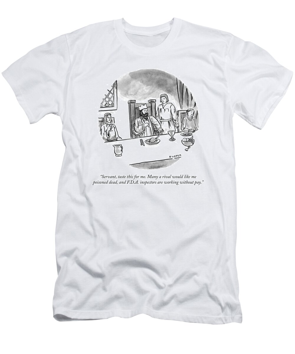 Servant T-Shirt featuring the drawing Taste This For Me by Brendan Loper