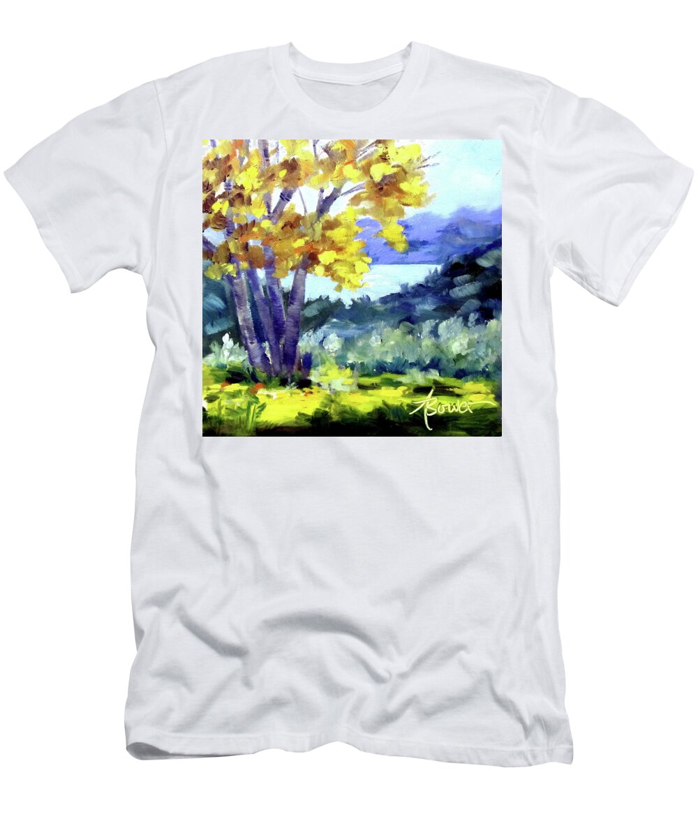 Fall T-Shirt featuring the painting Texas Hillcountry Fall by Adele Bower