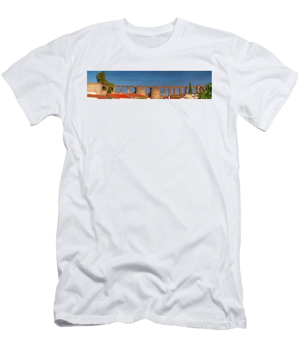 Roman T-Shirt featuring the photograph the Roman aqueduct of Beja by Micah Offman