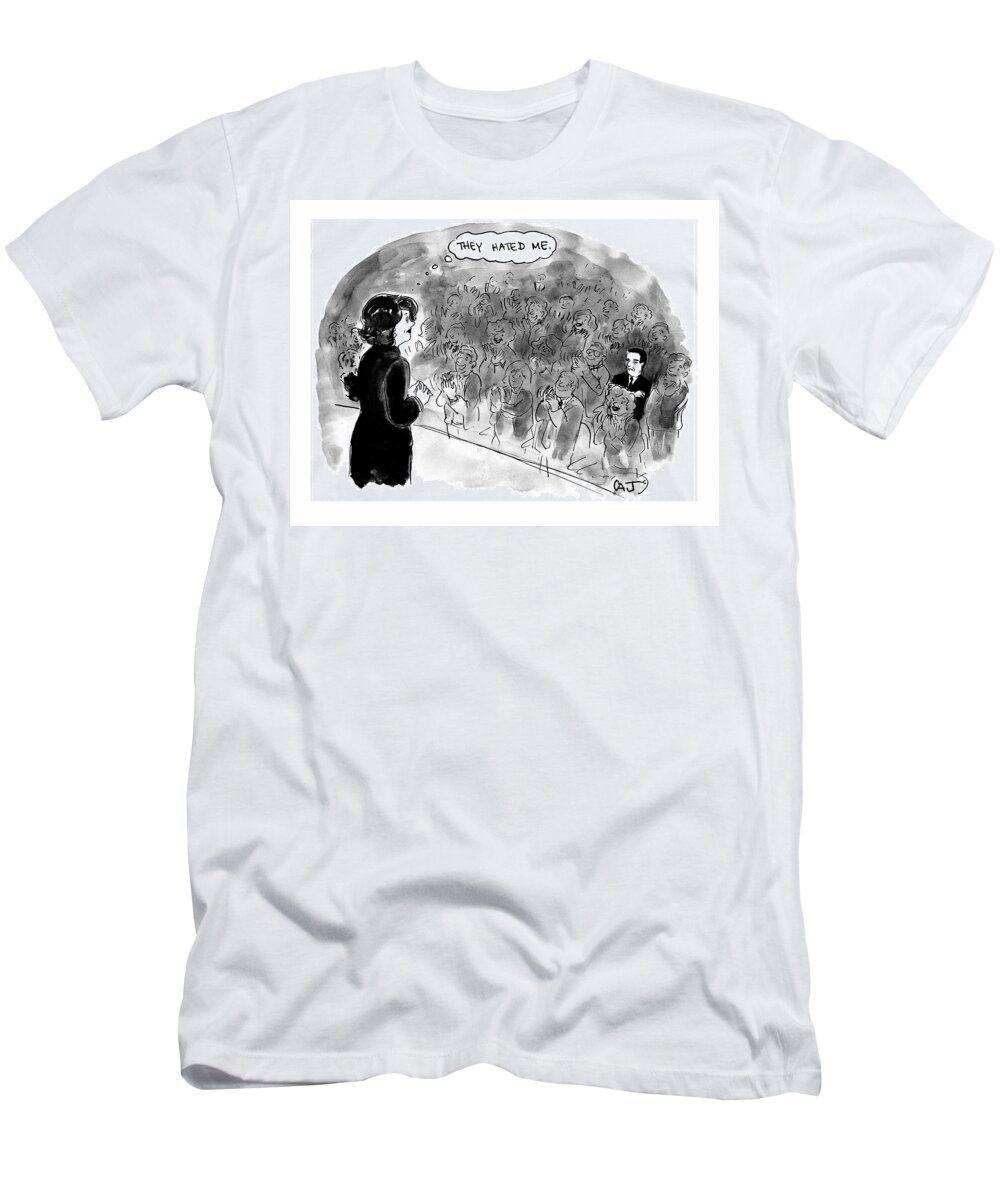 Captionless T-Shirt featuring the drawing They Hated Me by Carolita Johnson