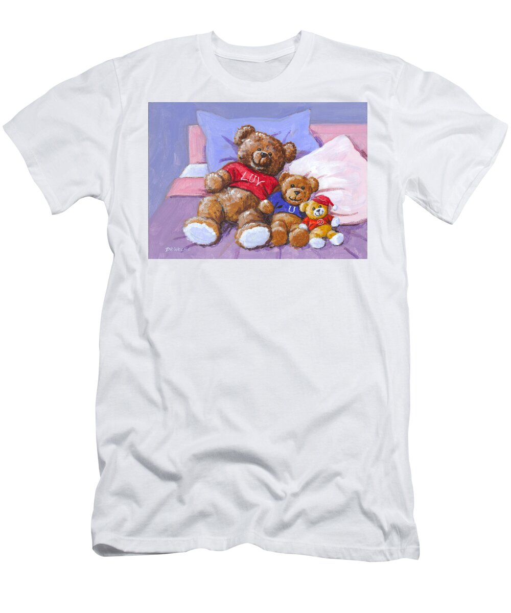 Teddy T-Shirt featuring the painting Three Amigos Sketch by Richard De Wolfe