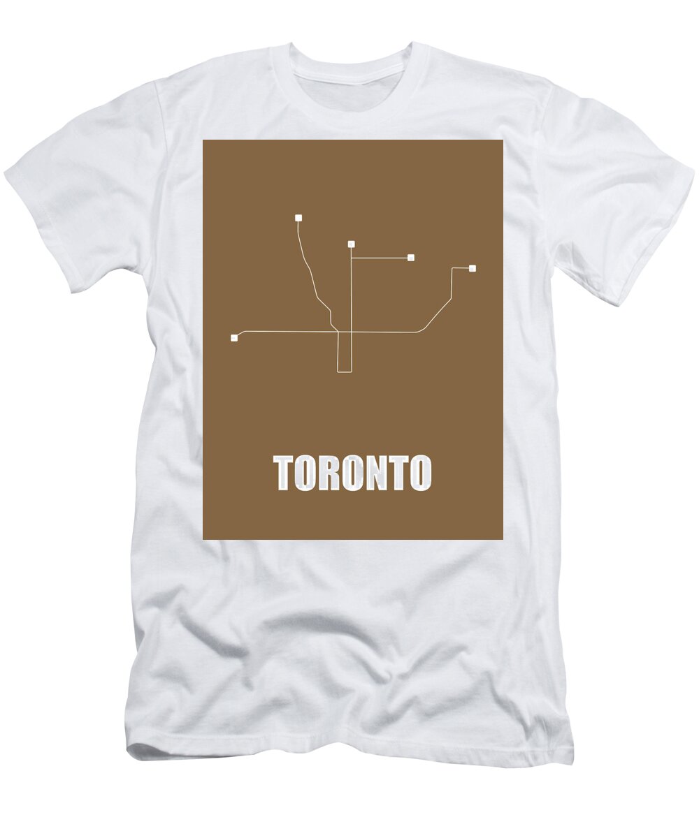 Toronto T-Shirt featuring the digital art Toronto Subway Map 2 by Naxart Studio